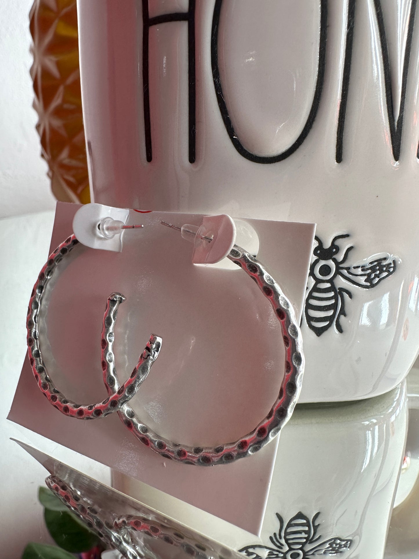 Matte Silver Hoop Earrings