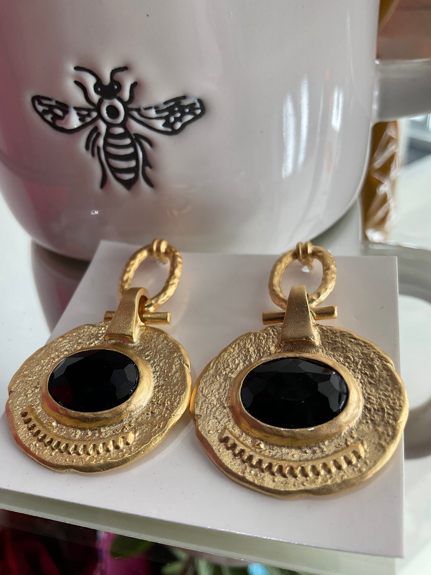 Black Stone Earrings