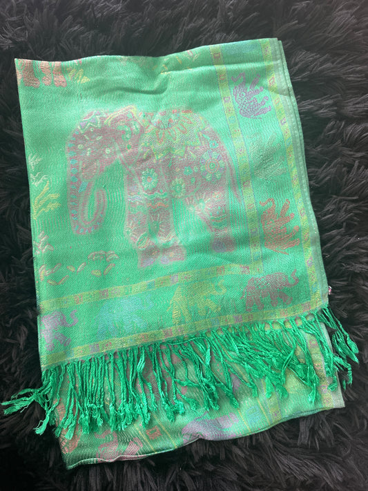 Pashminas Green Elephant