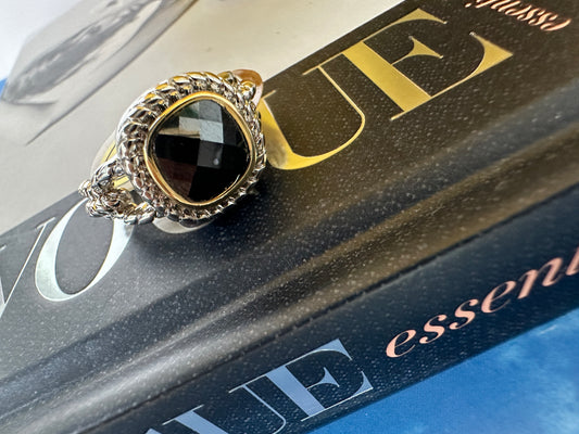 Black and Silver Ring