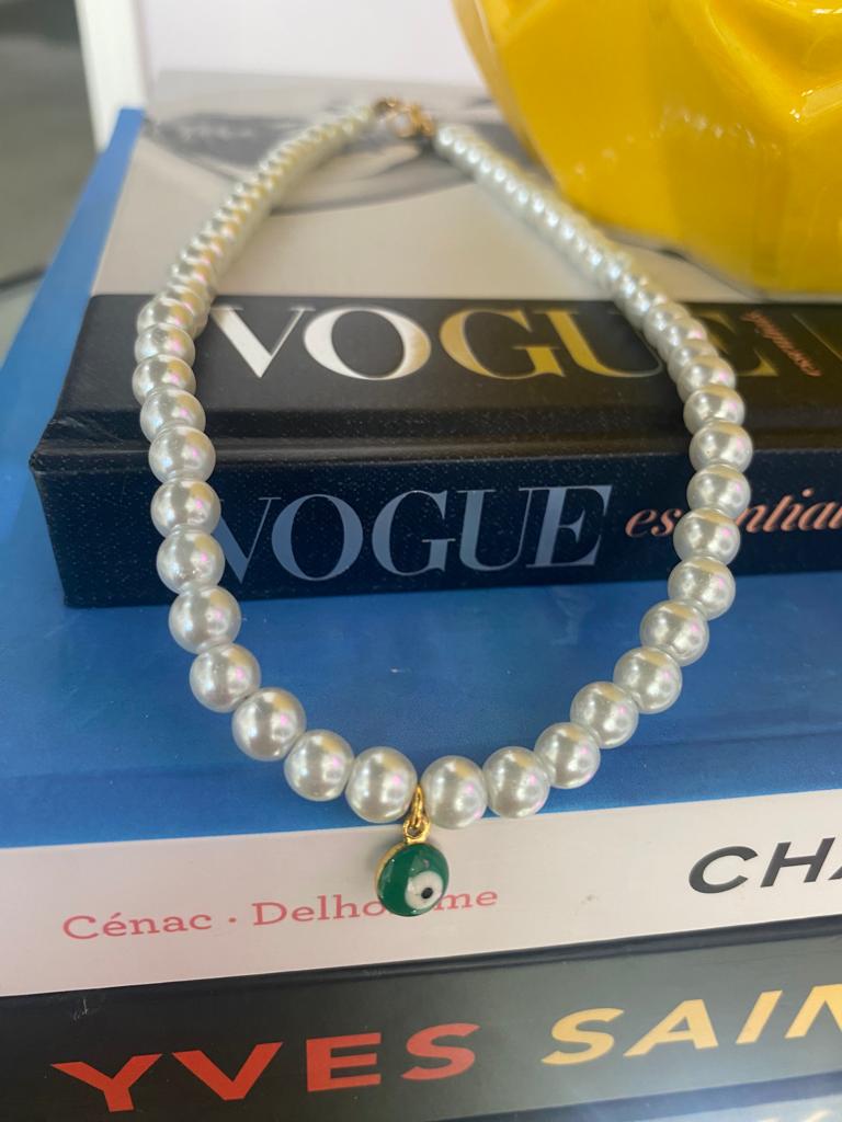 Pearl Turquoise Choker Necklace