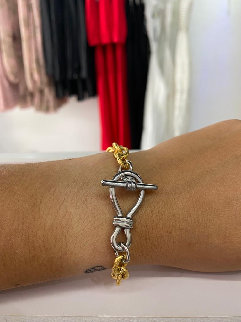 Two Tone Linked Bracelet