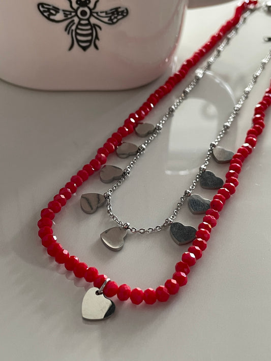 Red Hearted Necklace