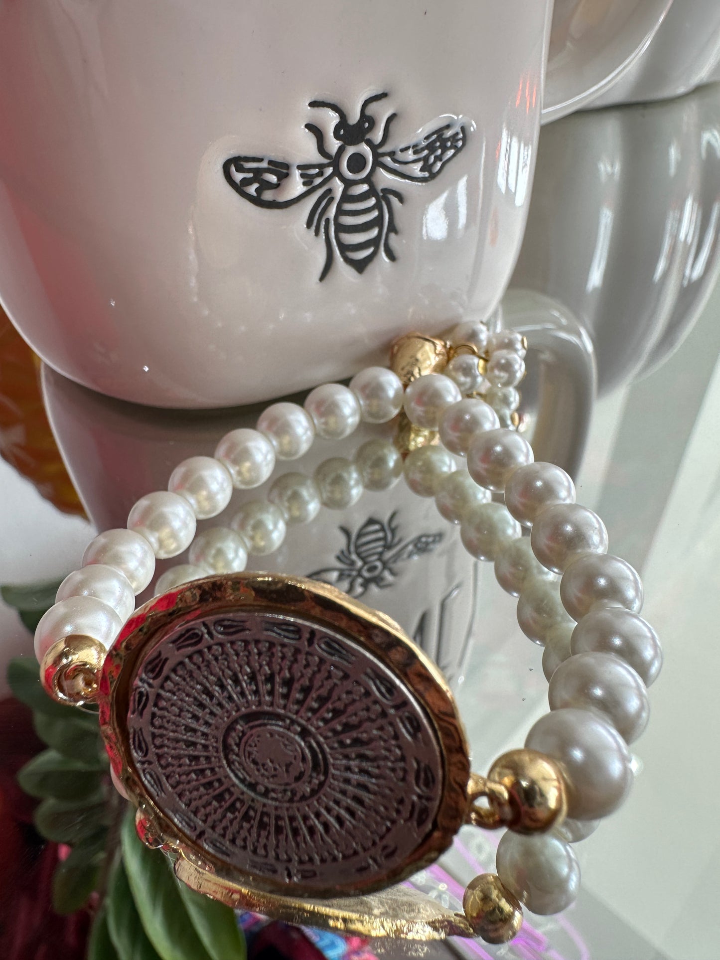 Gold Pearl Bracelet