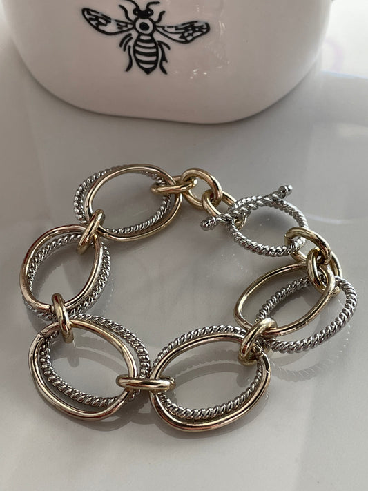 Oval Classic Two Tone Bracelet